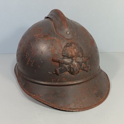CASQUE ADRIAN MODELE 1915 ARTILLERIE COMPLET GUERRE 1914-1918 DANS SON JUS DE GRENIER !!